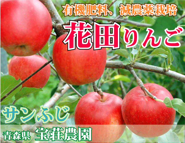有機肥料使用、減農薬栽培のうまい花田りんご